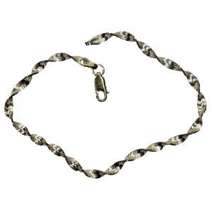 Sterling silver Bracelet Twisted Herringbone  925 Lobster Clasp IBB Signed